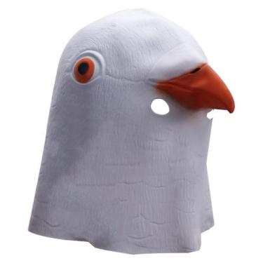 Imagem de Fantasia de Halloween, máscara facial completa de látex de pombo branc