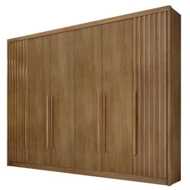 Imagem de Guarda Roupa Casal Ripado Bragança 6 Portas 6 Gavetas Cumaru 23 - Horizonte