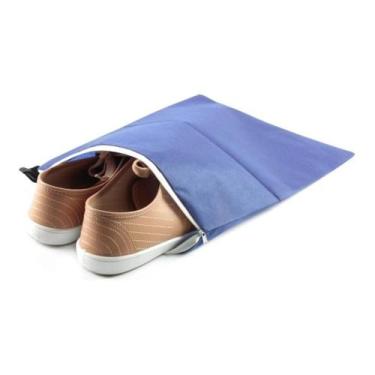 Imagem de Bolsa Sacola Porta Sapatos Viagem Tnt Com Zíper 25x37 Cm - Kehome, Azu