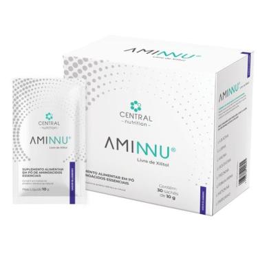 Imagem de Aminnu SABOR BLUEBERRY Central Nutrition Sem Xilitol 30 Sachês 10g Sab