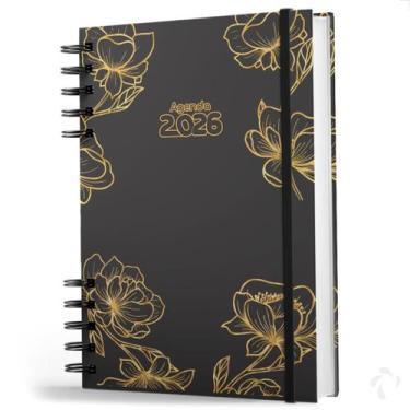 Imagem de Agenda 2026 Capa Dura Organização Pessoal Anual Black Garden - NISTI P
