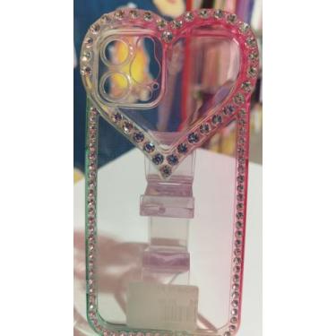 Imagem de Capa Capinha Compatível Celular IPhone 12 Pro Coração Strass - Mustang
