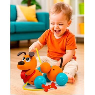 Imagem de Brinquedo Cachorro Elka Elkao Quer Passear Bebê 18m com Revista Colori