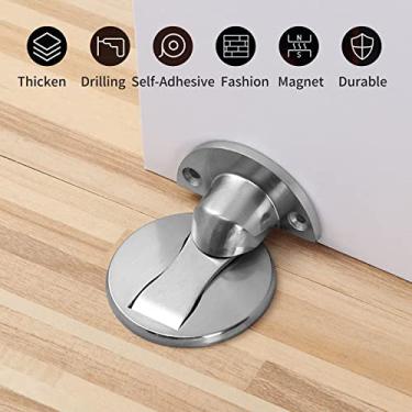 Imagem de Protetor de parede de montagem de piso magnético batente de porta furação batente de porta autoadesivo para proteger paredes para armár de porta de quarto de escritório doméstico batente