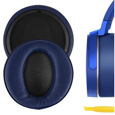 Imagem de Geekria Almofadas auriculares de substituição QuickFit para fones de ouvido Sony MDR-XB950BT, MDR-XB950B1, MDR-XB950/H, peças de reparo (azul marinho)