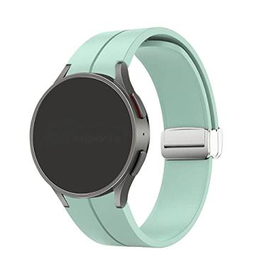 Imagem de Pulseira Silicone Fecho Magnetico Prata compativel com Samsung Galaxy Watch 5 Pro - Galaxy Watch 5 - Galaxy Watch 4 - Galaxy Watch 4 Classic - Marca LTIMPORTS (Acquamarine)