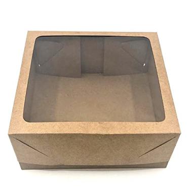 Imagem de 20 Caixas com Visor para Torta, Bolo e Cesta Presente - (20x20x8 cm) (Kraft)