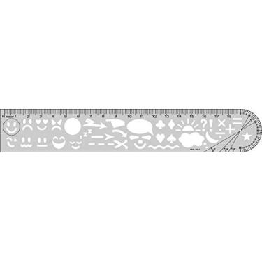 Imagem de Régua Linha Universitária em PVC de 0.5 mm, Contendo Simbologias MG-2, Trident, Transparente