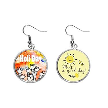 Imagem de Partner Party Holi Festival Celebração Orelha Brincos de Flor Sol Joias Moda