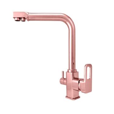 Imagem de Torneira Gourmet Misturador Monocomando Com Saída Para água Quente-fria E Filtrada Rose...