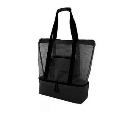 Imagem de Bolsa Térmica C/Compartimento Para Praia Piscina Campo (PRETO)