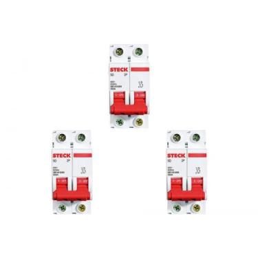 Imagem de Kit C/3 - Disjuntor Steck Din Bipolar 63A Sd62 C 3Ka