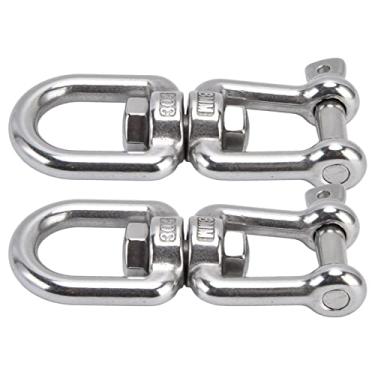 Imagem de 8mm 360 ° Snap Anel Giratório, 304 Aço Inoxidável, Ganchos de Cadeia Destacável de Boi, para Giro da Cadeira de Rede, Balanço da Varanda, Corda de Escalada