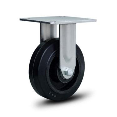 Imagem de Rodizio Industrial 6x2 Borracha Fixo Roda Ferro 350 Kg