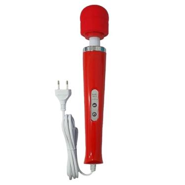 Imagem de Vibrador Varinha Mágica Massageadora Elétrica, 32cm, 10 Velocidades, Silicone, Vermelho
