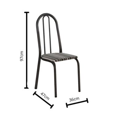 Imagem de Kit Com 2 Cadeiras América 050 Base Cromo Preto Para Cozinha