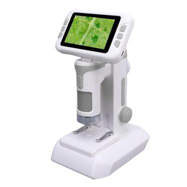 Imagem de Asixxsix Microscópio para Crianças, 1080p HD 1600X Miniscópio Digital Portátil Com Tela de 4 "e Luz LED, Portátil Microscope Education Toys Gifts, Brinquedos de Ciências, Brinquedos de (Cinza)