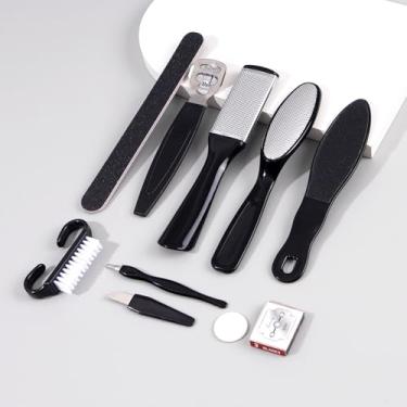 Imagem de Conjunto profissional de spa para pedicure 10 em 1, ferramentas de pedicure para pés, kit de cuidados com os pés de aço inoxidável, removedor de pele morta para casa e salão de beleza