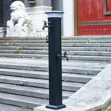 Imagem de Suporte de mangueira de jardim independente de liga de alumínio com torneira - Fonte de água anticongelante externa de 104 cm para irrigação e decoração, acessório de jardim durável e elegante