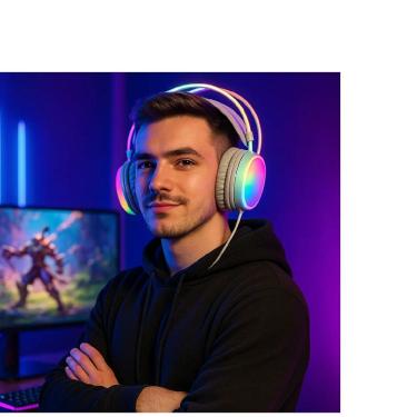 Imagem de Fone De Ouvido Headset Peining Rgb 7 Cores Bluetooth