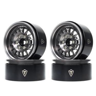 Imagem de TREAL 1.9 Beadlock Wheel Rims Heavy Duty Multi Spoke CNC 1.9 Inch Wheels(4P) for 1:10 RC Crawler TRX-4 SCX10 III SCX10 PRO SCX10 II -Type N(Gray)