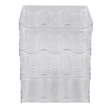 Imagem de Organizador de garrafa de água transparente 4 Pacote de embalagem Plastic Water Bottle Cup de copo destacável Organização da despensa de cozinha prateleira de armazenamento para