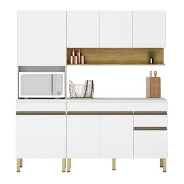 Imagem de Conjunto de Armarios Modulados Line com 8 Portas e 1 Gaveta Supremo/freijo