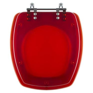 Imagem de Assento Sanitário Poliester Thema Vermelho Transparente Para Vaso Incepa