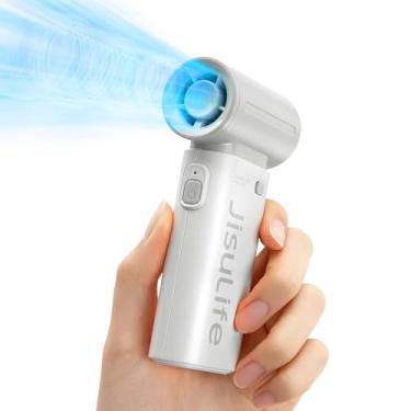 Imagem de JISULIFE Ventilador portátil de mão Life9, Turbo Power Air de alta velocidade [tempo máximo de resfriamento de 12H], vento de 5 marchas, recarregável de 3600 mAh, design de mini bolso, ventilador