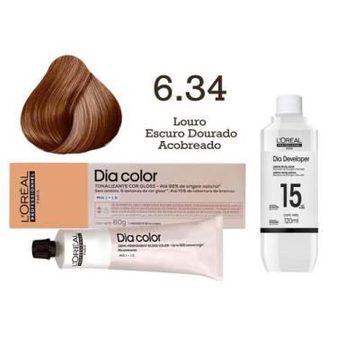 Imagem de Tonalizante Dia Color 6.34 Louro Escuro Dourado Acobreado + Emulsão Re