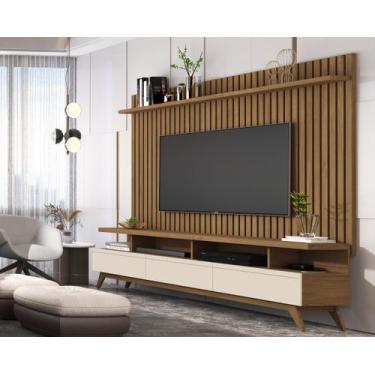 Imagem de Painel Ripado Classic Sala Estar Com Rack Vivare Wood - 2 Cores - Move