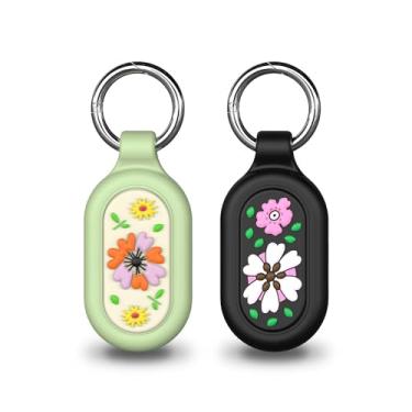 Imagem de FGERWZ [Pacote com 2] Capa para Samsung Galaxy SmartTag2, capa de silicone macio com proteção total e à prova d'água para Samsung Smart Tag 2 com chaveiro, para chaves, carteira, bagagem, animais de