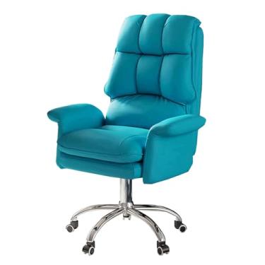 Imagem de YPDJVLTI Cadeira de escritório de couro PU cadeira de escritório com rotação de 360° cadeira de escritório ângulo ajustável (90-135°) cadeiras de mesa moderna