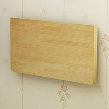 Imagem de LXB Mesa de computador para uso doméstico montada na parede - mesa dobrável para computador para estudantes, mesa de jantar de madeira maciça, mesa de jantar, tamanho opcional, madeira / 100 × 50 cm