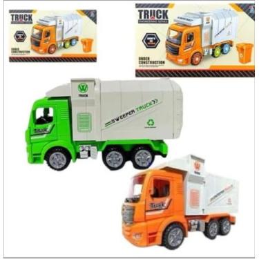 Imagem de Brinquedo Infantil Caminhão Coletor de lixo Com Som e Luzes - City Tru