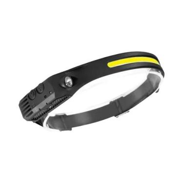 Imagem de Lanterna De Cabeça LED Recarregável Com Indução, 6 Modos, Sensor COB, 
