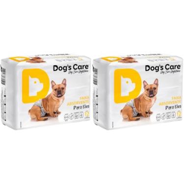 Imagem de Kit Fralda Higiênica Descartável Dog's Care Para Cachorro Macho GG 24 unidades