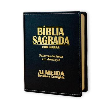Imagem de Biblia Sagrada Letra Grande - Luxo - Preta - C/ Harpa - REI DAS BIBLIA