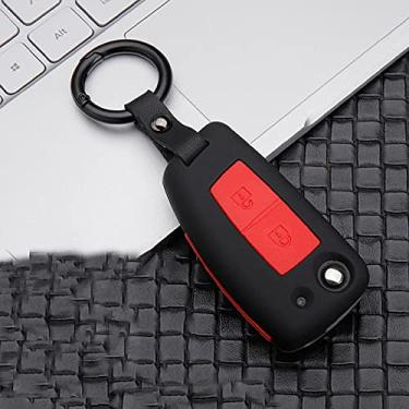 Imagem de YJADHU Porta-chaves com capa de plástico de silicone para carro e corrente, adequado para Nissan X-Trail T32 Rogue Juke F15 Qashqai J11 Murano MAXIMA ALTIMA, 2 botões pretos