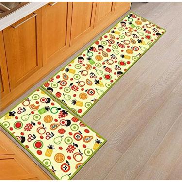 Imagem de SHENGANG Tapete de cozinha Antiderrapante Moderno Área Tapetes Sala de Estar Varanda Banheiro Tapete Impresso Tapete Corredor Tapete Geométrico, 11,50x120cm