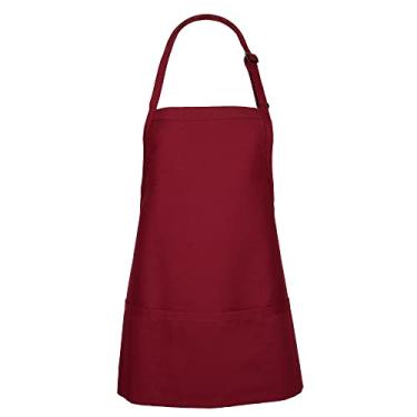 Imagem de Avental Fame com 3 bolsos F10 para adultos – 60,96 cm C x 71,12 cm L – 65/35 poliéster/sarja de algodão – serve para PP-GG – unissex, Burgundy, O/S, 1