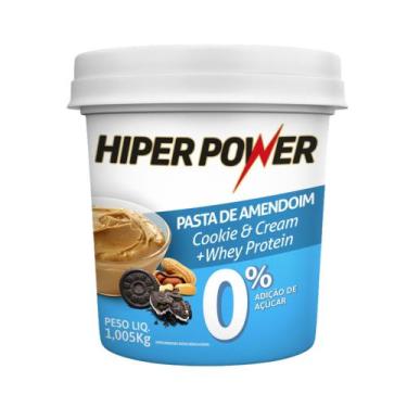 Imagem de Pasta De Amendoim Integral Cookies & Cream Com Whey Protein Hiper Powe
