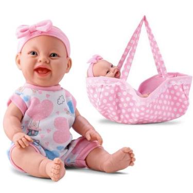 Imagem de Boneca Bebe Recem Nascida Little Baby Passeio Com Bolsa - Bambola
