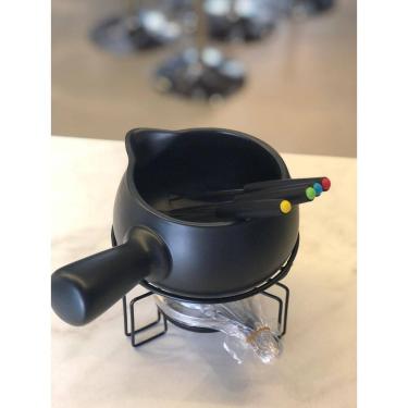Imagem de Aparelho de fondue para queijo em ceramica 8 pecas cor preta