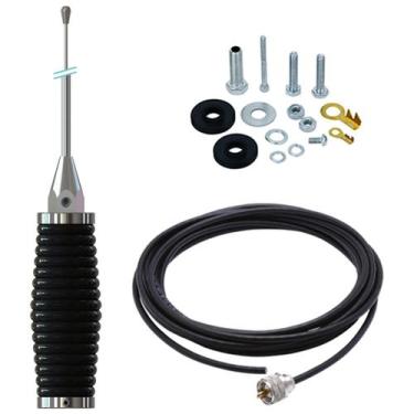 Imagem de Antena Móvel Px Maria Mole Inox 2,70 Metros Cabo 5,5 metros Kit Parafu