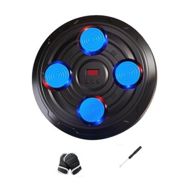 Imagem de rockible Máquina de boxe musical infantil, alvo de parede, almofada de perfuração, suporte de parede, treinador de boxe inteligente com luvas para prática de, Alvo Azul 4