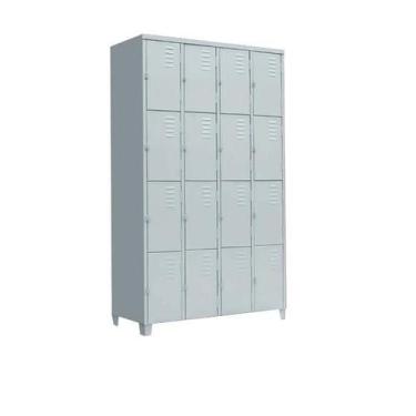 Imagem de Armário Roupeiro de Aço Vestiário Com 16 Portas Guarda-Volumes Locker 