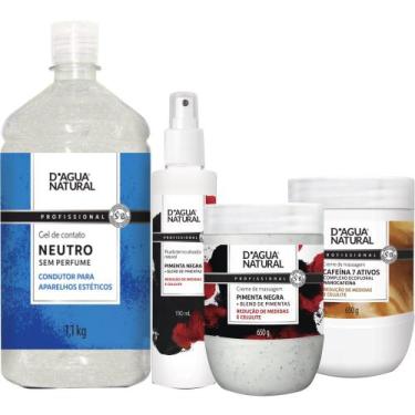Imagem de Kit creme fluido pimenta negra cafeina 7 ativos gel neutro - Genérico