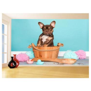Imagem de Papel De Parede Animal Cão Petshop Banho Tosa 3,5M Anm389 - Você Decor