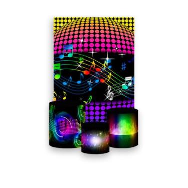 Imagem de Painel De Festa Vertical 1,50 x 2,20 + Trio De Capas Cilindro - Notas 